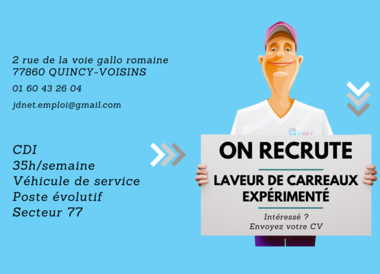 JDNet recrute un laveur de carreaux expérimenté