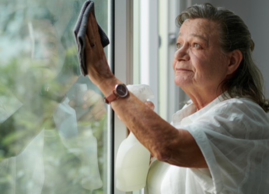 Nettoyer les vitres, quels dangers pour les seniors ?